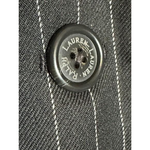 Lauren Ralph Lauren Blazer Women's Size 12 Pinstripe Wool Pockets Career Black - Picture 5 of 9